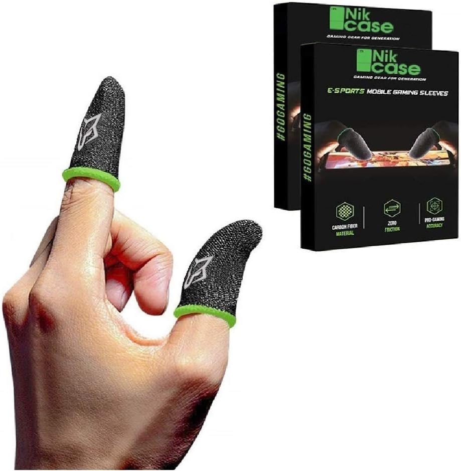 Nik case (2 Piece Thumb & Finger Sleeve for Mobile Game (1 Pair) Black