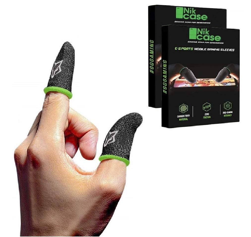Nik case (2 Piece Thumb & Finger Sleeve for Mobile Game (1 Pair) Black