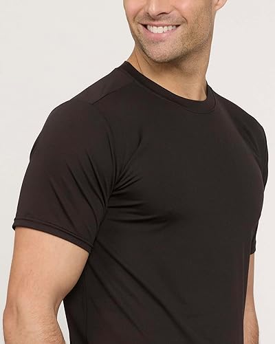 Miniatura 4 de Real Essentials - Paquete de 5 Real Essentials - Camisetas de manga corta para hombre con cuello redondo y de secado rápido, atlética, para correr,