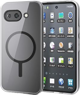 エレコム Google Pixel 9a 手机壳 保护壳 耐冲击 减震 混合 TPU 四个角有空气缓冲 支持无线充电 带挂绳孔 配有磁铁 支持无线充电 带挂绳孔 黑色 PM-P251MAG02BK