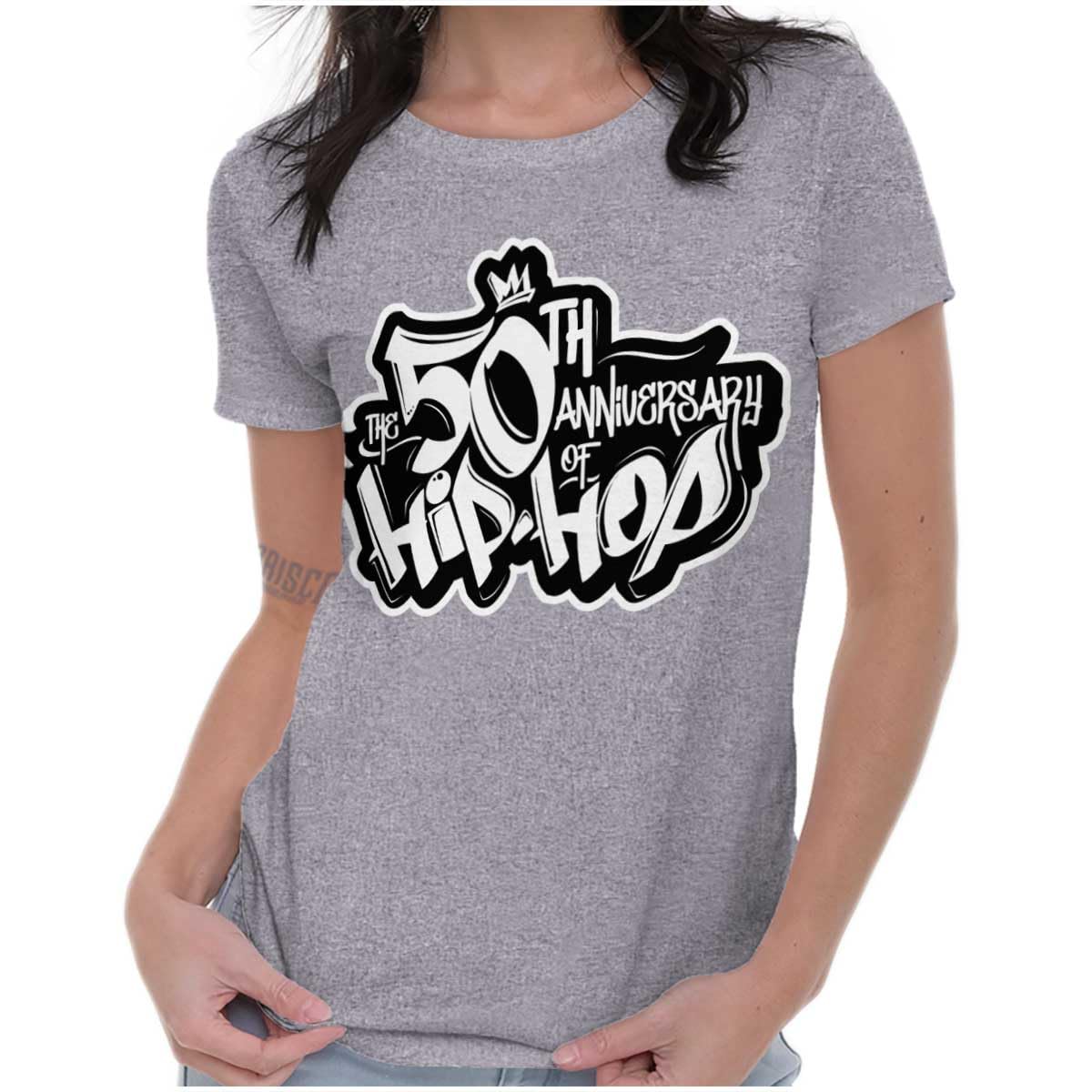 Brisco Brands The 50th Anniversary of Hip Hop Logo Womens T Shirt Ladies Tee