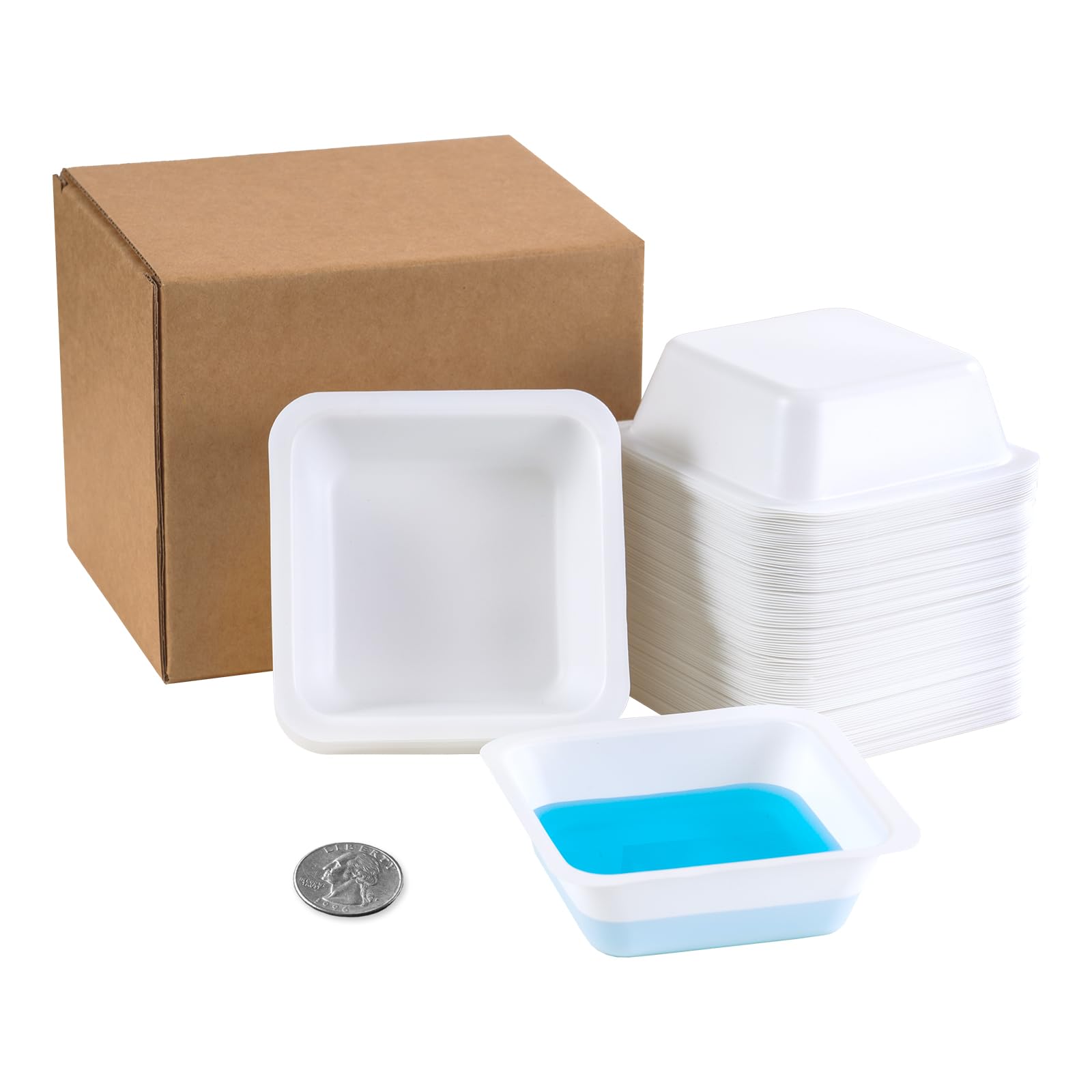 Lab Weigh Boats Medium, 125Pack 100ml Square Plastic Weighing Boat for Scale, Anti-Static Weigh Dishes for Mixing Powder, Measuring Liquid, Epoxy, Sample-image-36
