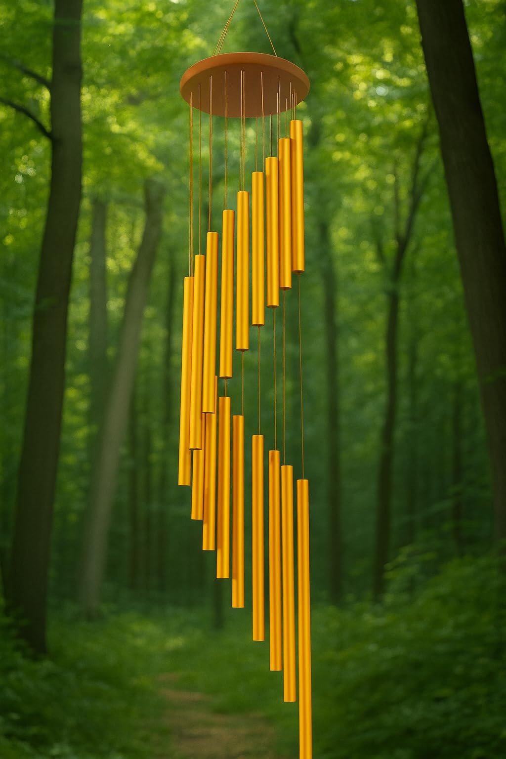 Paradigm Pictures Wind Chimes for Home || Home Decor Items (Golden Color)