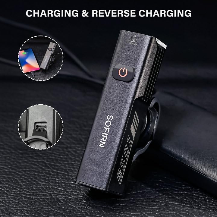 Miniatura 3 de SOFIRN BS01 - Luces de bicicleta para montar en la noche, luz de bicicleta súper brillante, 2000 lúmenes, luz recargable USBC, faro de bicicleta