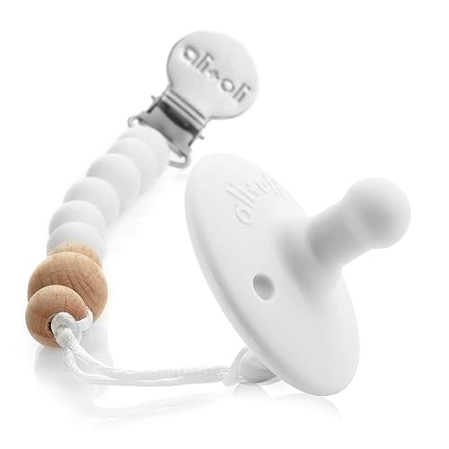 Miniatura 9 de Ali+Oli Juego de chupetes para bebé (2 unidades) originales redondos (Oat-Coco) con escudo cóncavo para recién nacidos, juego de chupones de