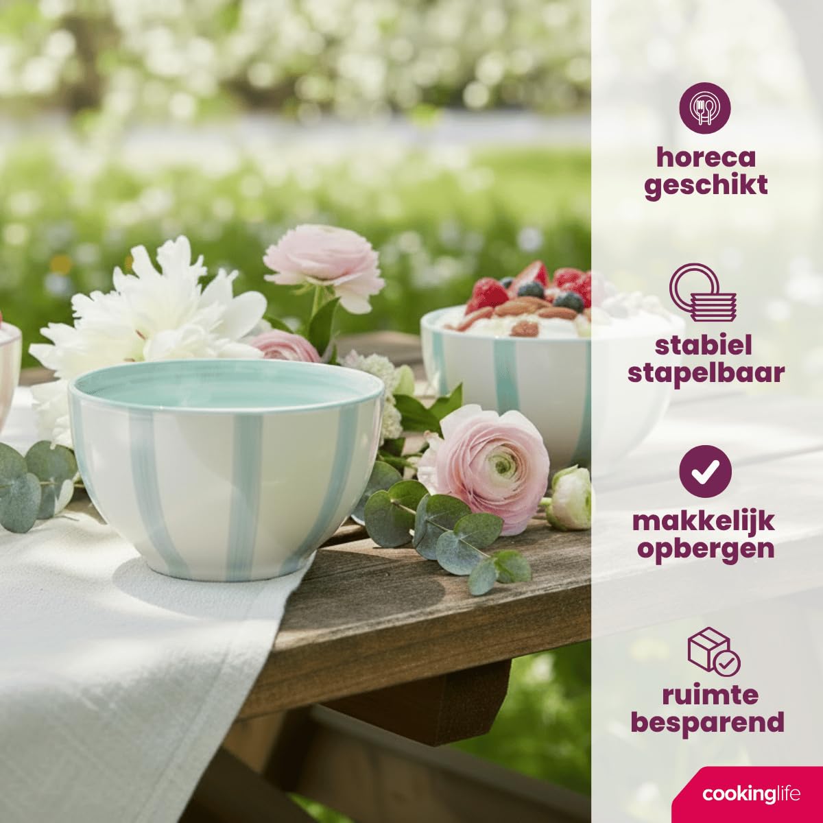 Cookinglife miski do zupy/miski wiosenne wibracje Ø 14 cm - 6 sztuk