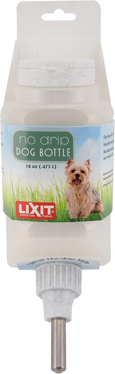 Top Fill Water Bottles for Dogs and Small Animals (16oz Small Dog), white (0697)