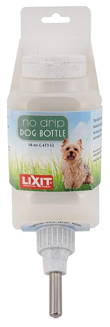 Lixit Top Fill - Botellas de Agua antigoteo para Perros (16 onzas líquidas (Paquete de 1), Color Blanco