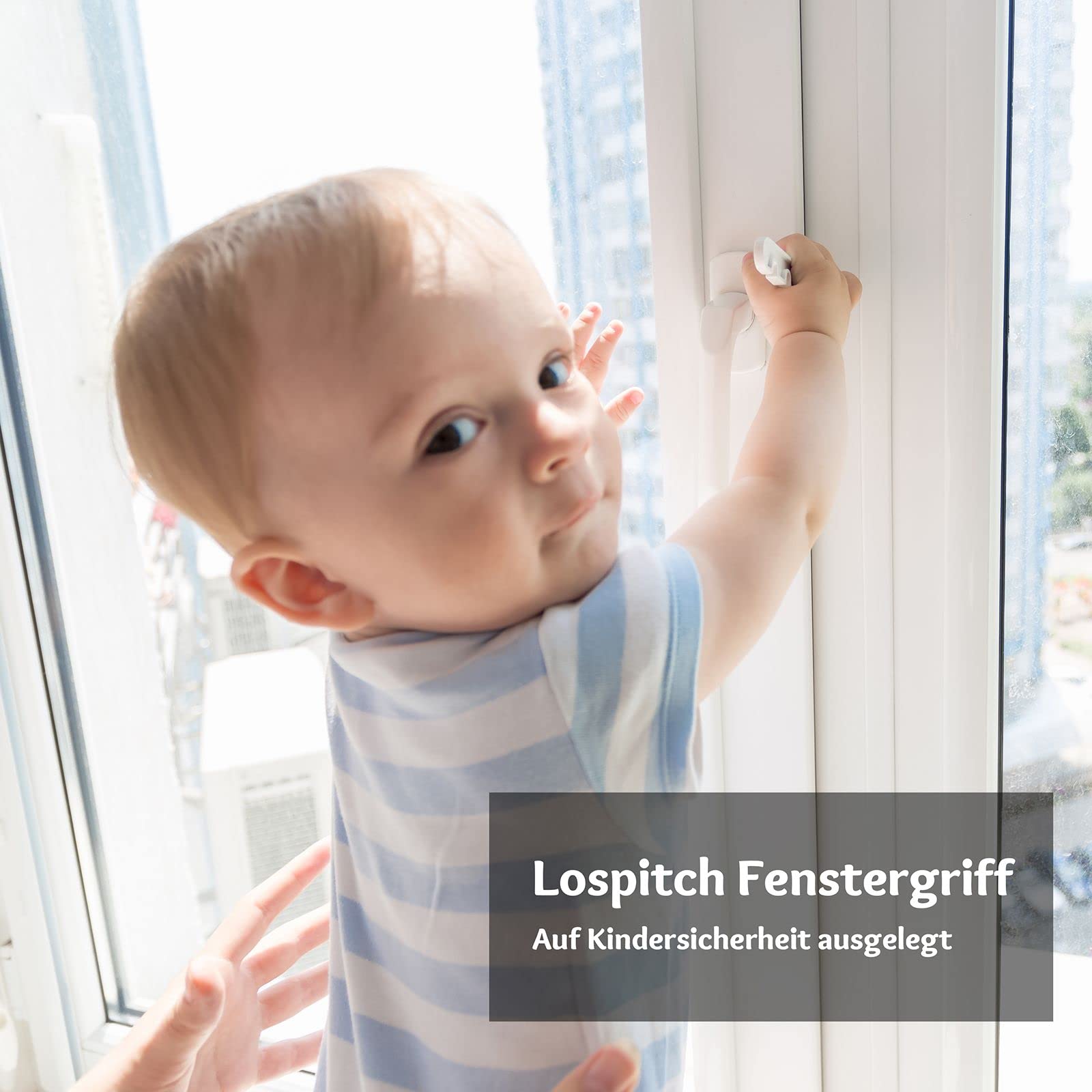 Lospitch fenstergriff abschließbar Aluminium 8 Stück 7×35, Fenstersicherung mit Schloss in Stiftlänge 35mm, Fenstergriffe Weiß