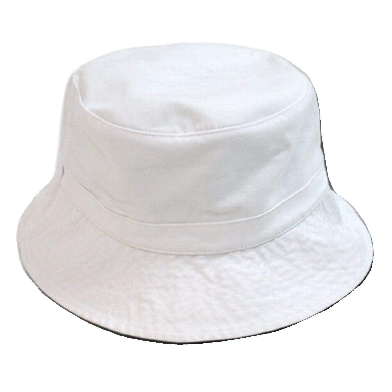 DECKY Cotton Unstructured Polo Style Floppy Bucket Hat (Large/XL, White)