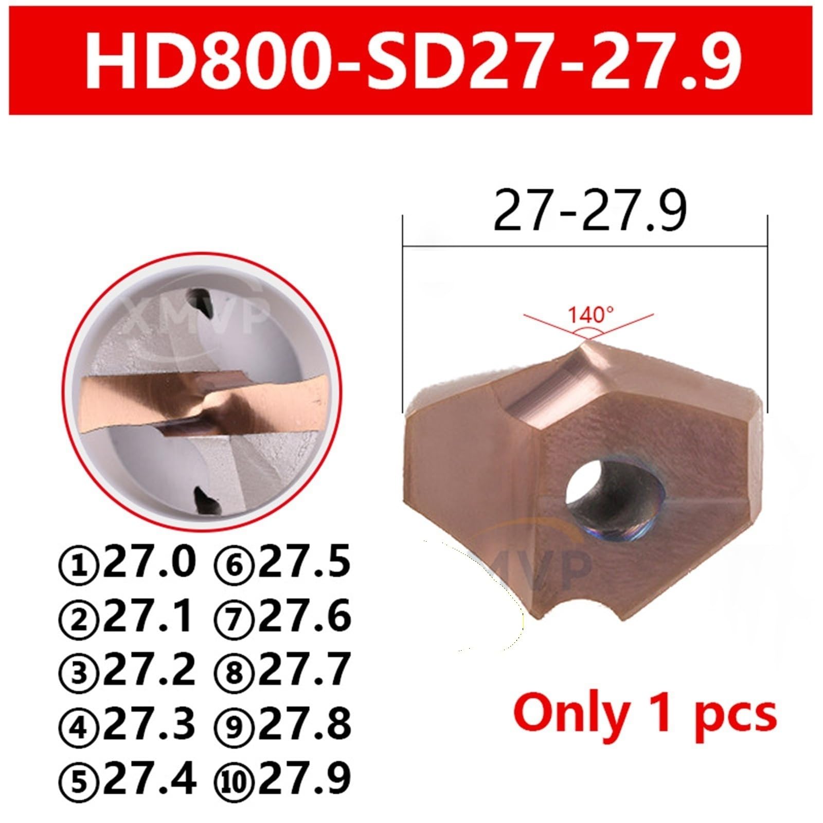 Broca de carburo de refrigeración interna 3D/5D/7D/10D, diámetro no estándar, 26-31,9mm, hoja de varilla giratoria de taladro de corona HD, 1 Uds.(27-27.9mm,8)