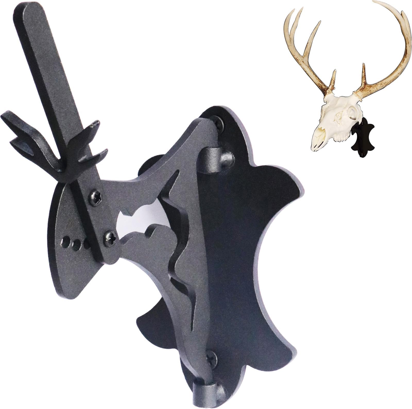 Mount Skull Hanger European Adjustable Bone Bracket Skull Trophy Mounts for Hanging Deer, Aoudad, Bear, Buffalo, Pronghorn, Alligator Skulls, Mule Antelope Coyote and Game Animals (Black 1 Pack)