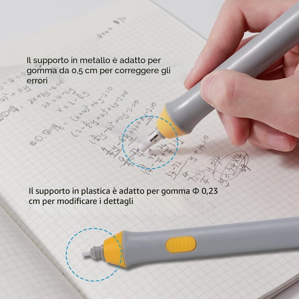Kit gomme elettriche a batteria 22 pezzi intercambiabili per artisti schizzi