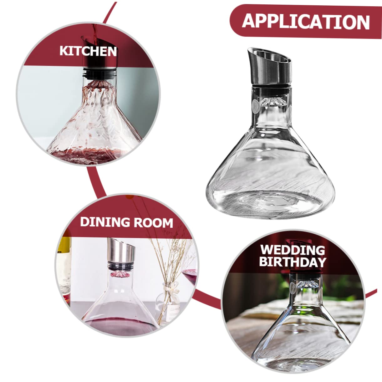 OKUMEYR Borosilicate Glass Wine Dispenser Elegant Liquor Divider for Home Kitchen and Weddings Useful Wine Carafe with Unique Design for Easy Pouring and Decoration