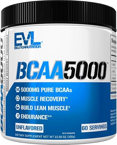 Evlution EVL BCAAs - Polvo de aminoácidos BCAA en polvo, bebida de recuperación después del entrenamiento y polvo de bebida energética sin
