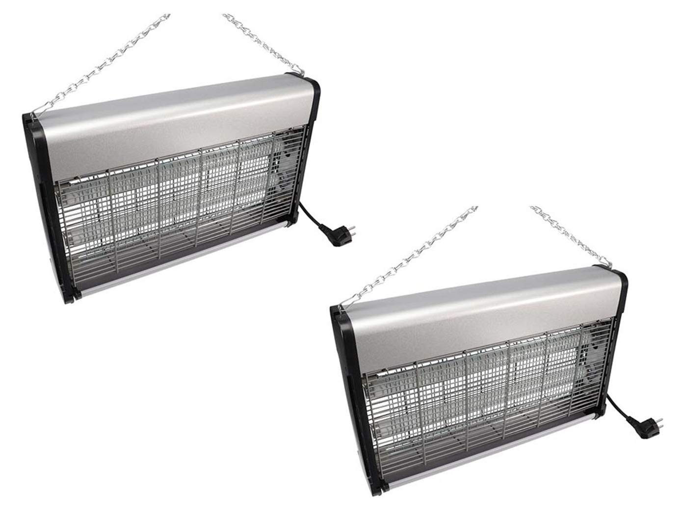 2er Set elektrische Stechmückenfallen Insektenvernichter mit UV Licht 2x 15W, Lampen für Räume jeweils 100m²