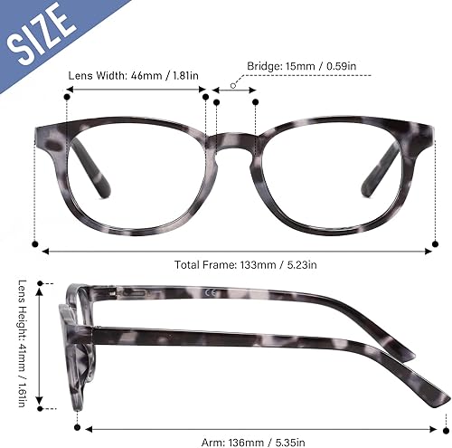 Miniatura 5 de Przene Gafas de lectura para hombres y mujeres, con bloqueo de luz azul, bisagras de resorte, paquete de estilo ligero