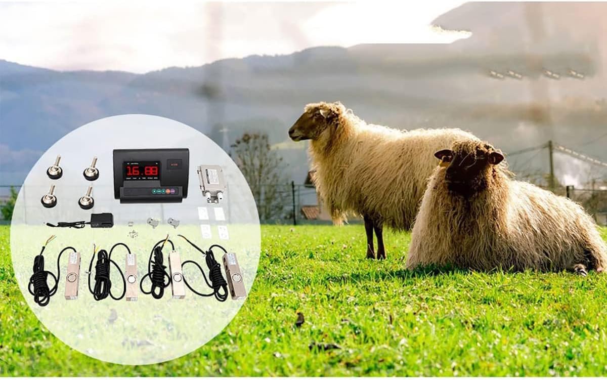 Kit de células de carga de compresión para pesaje de animales con indicador, báscula de suelo para ganado, cabra, cerdo, caballos, ovejas