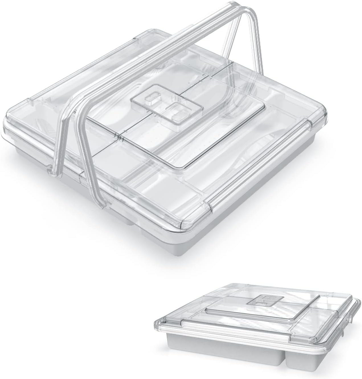 QINOL Portátil Organizador de Cubiertos para Cajon con tapa, 5