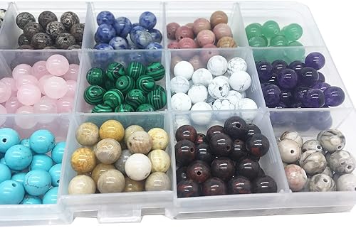 Miniatura 7 de 400 cuentas redondas de piedra natural sueltas, orificio de 0.04pulgadas, cuentas lisas para manualidades, pulseras, collares, aros y bisutería,