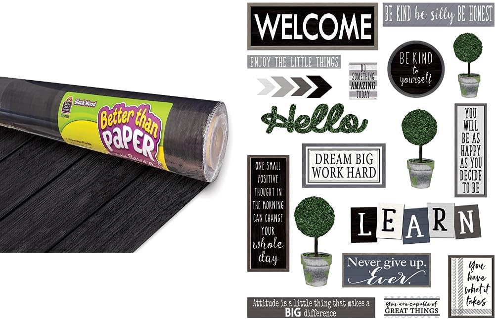Black Wood Better Than Paper Bulletin Board Roll & Modern Farmhouse Wall Décor Bulletin Board