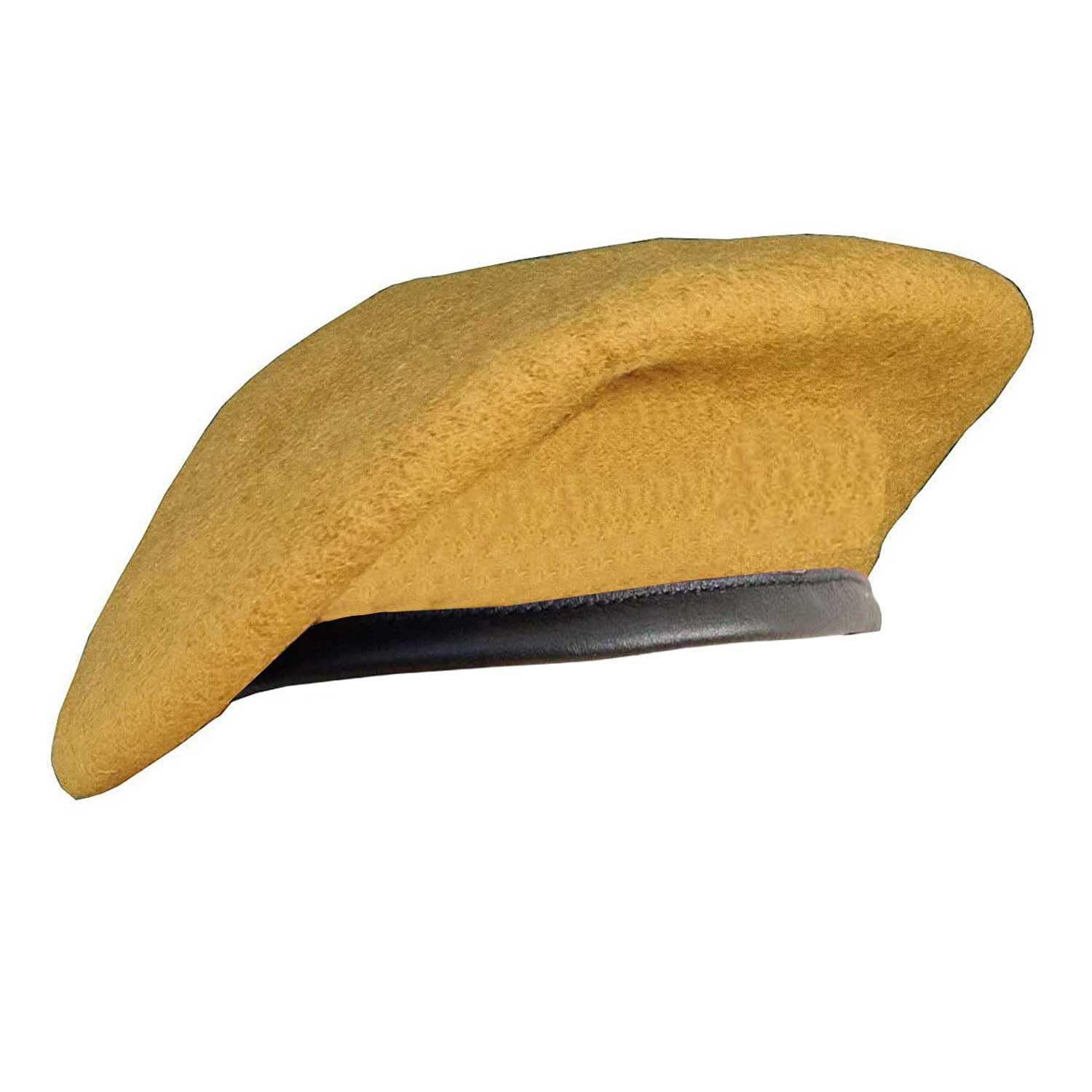 Unisex French Woolen Beret Cap, Traditional Rajputana Army Style Berets Hat For Men & Women (Khaki), Free Size-image-49