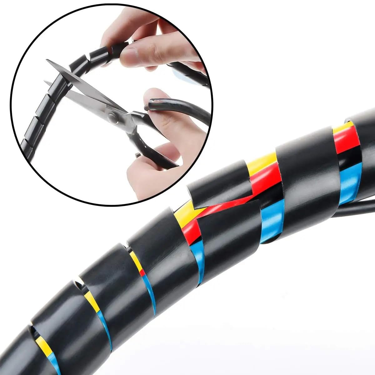 Tubo enrollador de Cables, Manguito Flexible for gestión de Cables en Espiral(4mm 50Meter)