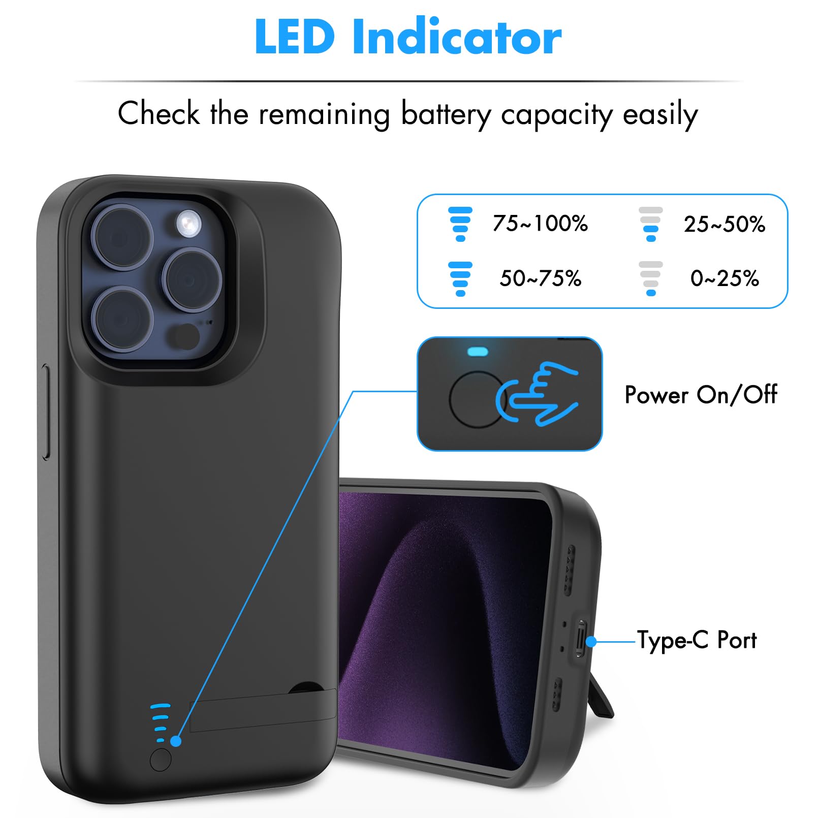 Amazon.com: Battery Case for iPhone 15 pro max, 6000mAh Extended