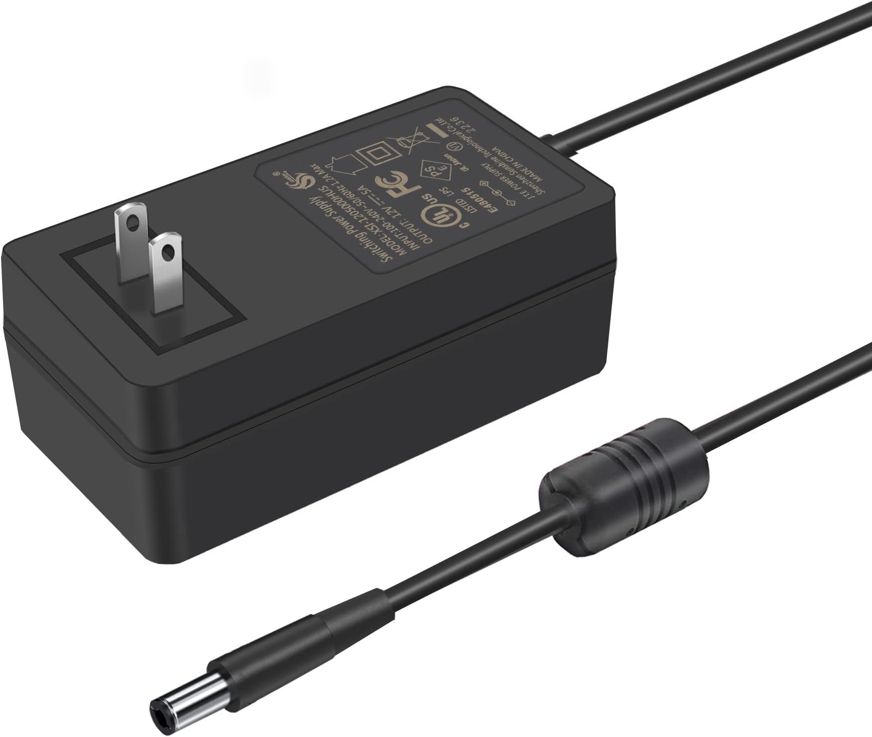 Geekworm DC 12V 5A 60W Power Adapter | UL Listed | AC 100-240V | DC 5521 Jack | for Raspberry Pi X735 V3.0/X885/X729/X1202/X1203/X1205/X1009/X-UPS1/X1013/LED Strips/3D Printer/Security Cameras