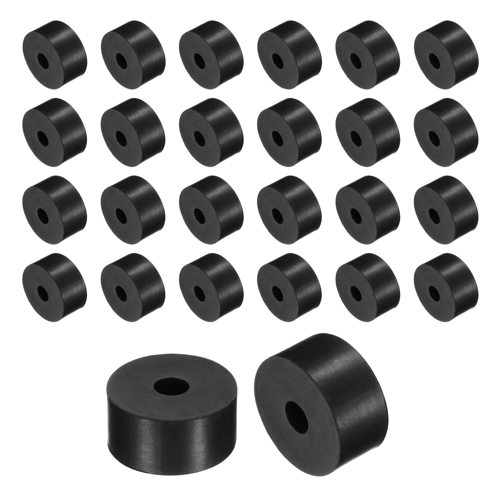sourcing map 60 Pcs Rubber Spacers 20mm OD x 5mm ID x 10mm Height Round Anti Vibration Spacer Rubber Bushing Grommets