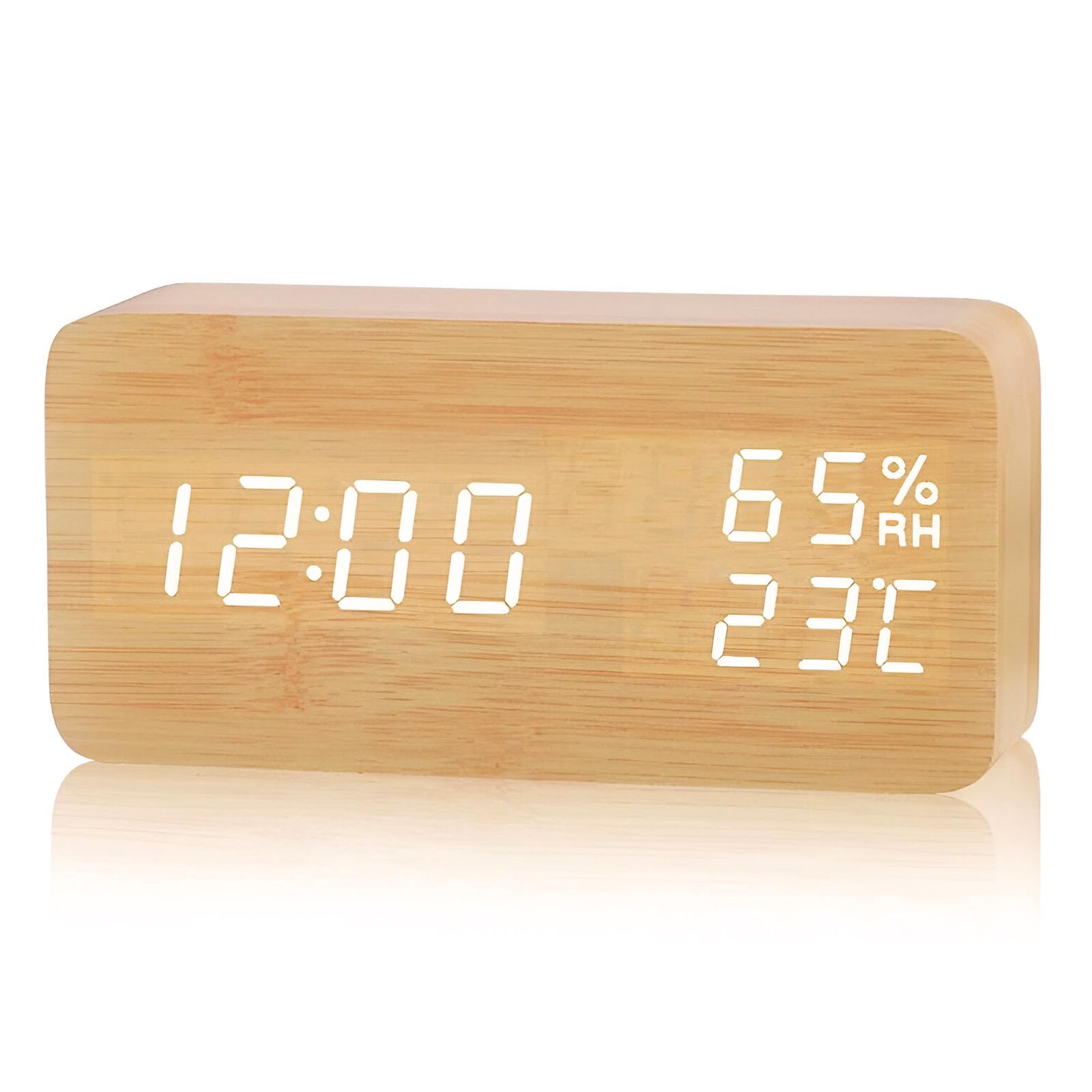 Réveil en bois LED pour ne plus rater vos rendez-vous grâce aux 3 alarmes