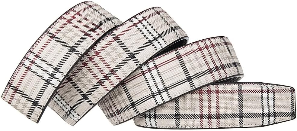 Leather Belt for Men Ratchet Adjustable Slide Belt 1 3/8'' Width in Gift Package Fit Everywhere Checker - Image 2