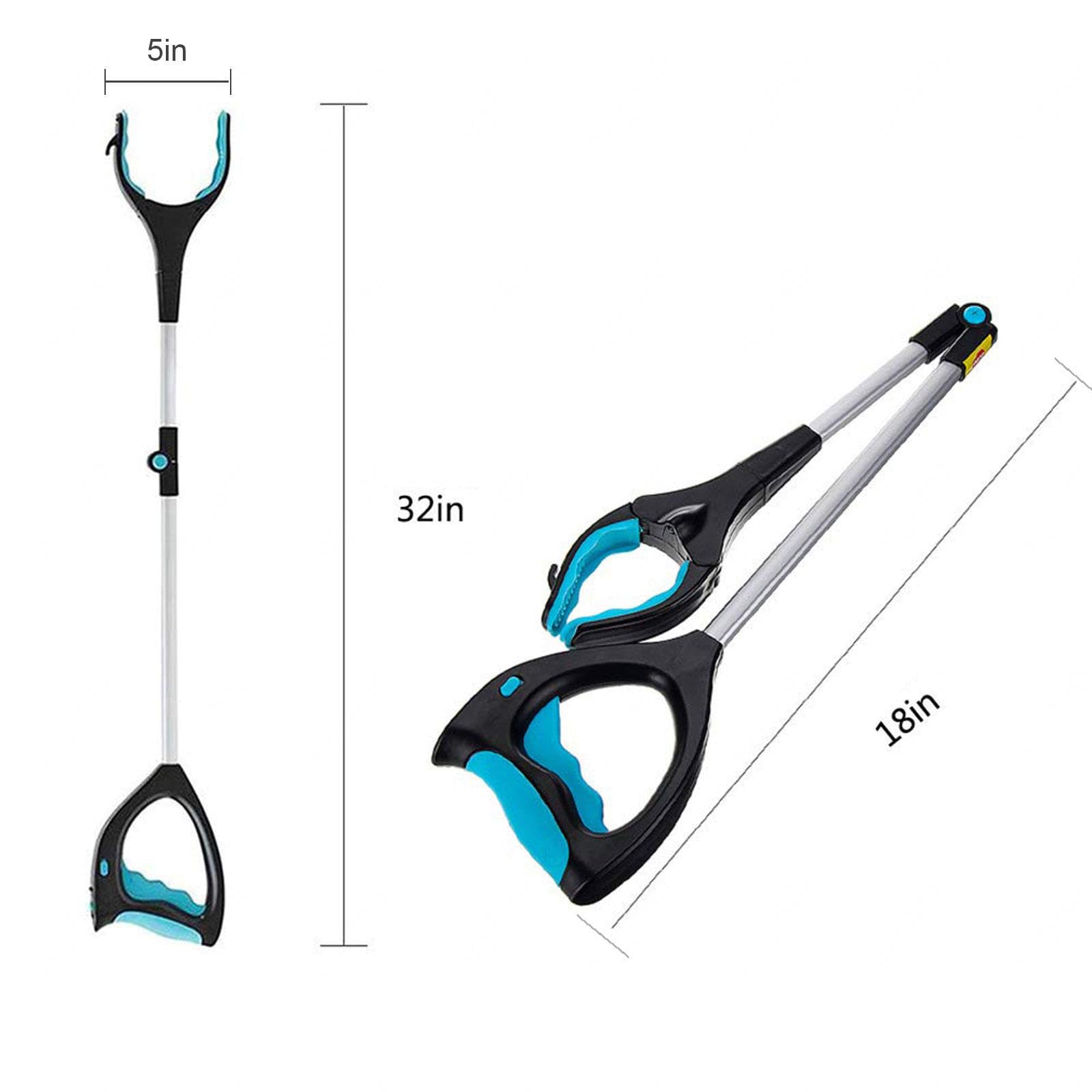 AMNOOL 2er-Pack Reacher-Grabber-Werkzeug, 32 Zoll Leichter, Faltbarer Müllgreifer mit Licht und Magnetischer Spitze, Greifer für ältere Menschen, Erweitertes Klauengreifer-Reacher-Tool