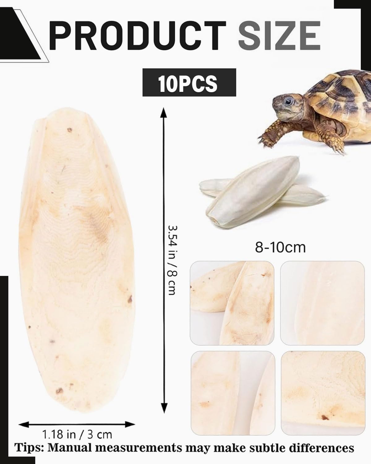 10 pcs os de seiche tortue, 8-10cm, OS de Seiche Tore, Adapté aux Oiseaux, Jouets pour oiseaux, Aux Tortues et aux Reptiles, Peuvent également être Utilisés comme Jouets