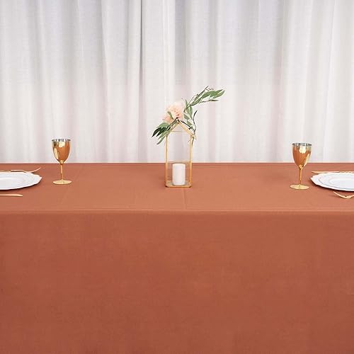 Miniatura 7 de Tableclothsfactory 90x132 Terracota Venta al por mayor Rectángulo Poliéster Mantel Lino Boda Fiesta Restaurante Mantel