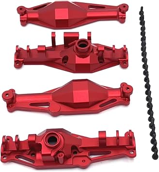 Compatible with MJX H12Y 1/12 Remote Control Cars Upgrades Parts Modification Accessories Aluminum Front Rear Axle Housing RC Car AccessoriesRed