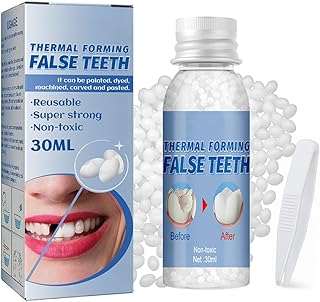 Tooth Repair Kit - 30ml Thermal Beads Temporary Teeth Replacement Kit for Restoration of Missing & Broken Teeth Replacement Dentures, DIY Heat Fit Beads