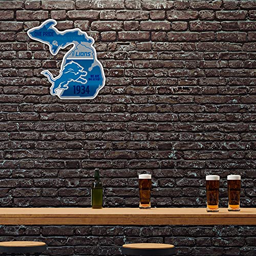 Image of Rico Industries NFL Football State Shape Shape Cut Pennant - Home and Living Room Decor - Soft Felt EZ to Hang