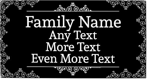 Tapete de bienvenida con nombre de familia personalizable, regalo de inauguración de casa personalizado para nuevo propietario, Negro