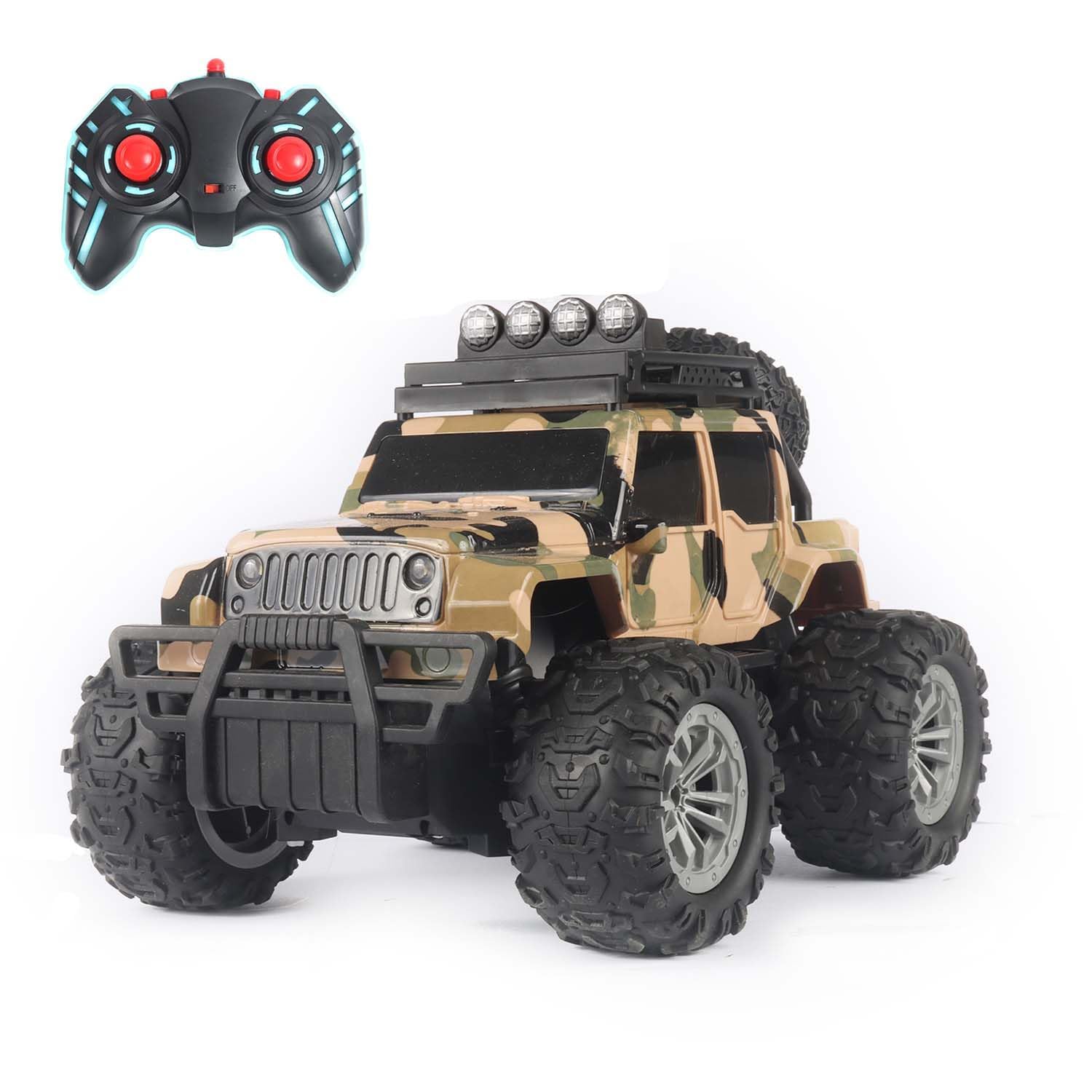 Amazon Brand - Jam & Honey Remote Control Car for Kids | High-Speed RC Car with Rechargeable Lithium Battery | Type-C Charging | LED Headlights | Army Beige-image-16