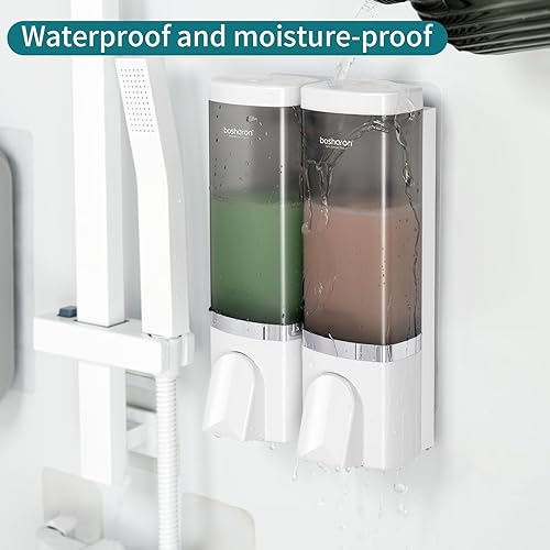 Miniatura 7 de Dispensador de jabón de ducha 2 en 1, 2 dispensadores de champú y acondicionador de 16.9 fl oz, dispensador de ducha montado en la pared,