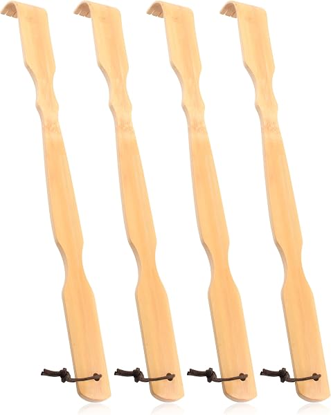 RENOK 4 Pack Bamboo Back Scratchers