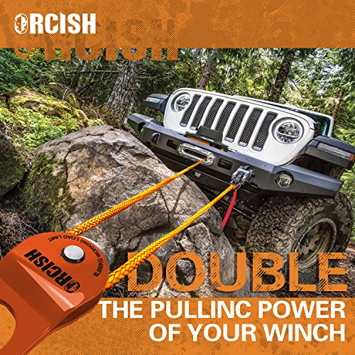 Orcish 10T Snatch Block For Recovery Winch Towing Pulley Blocks Offroad Recovery Accessory 22000Lb Capacity (Orange) #TOP4