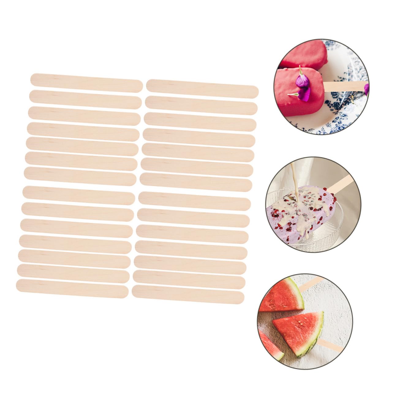 DOITOOL Palitos de Madera y Bordes sin Rebabas, Superficie Lisa de 50 Piezas, 10 Paquetes para Manualidades, Seguros para Niños y Bricolaje
