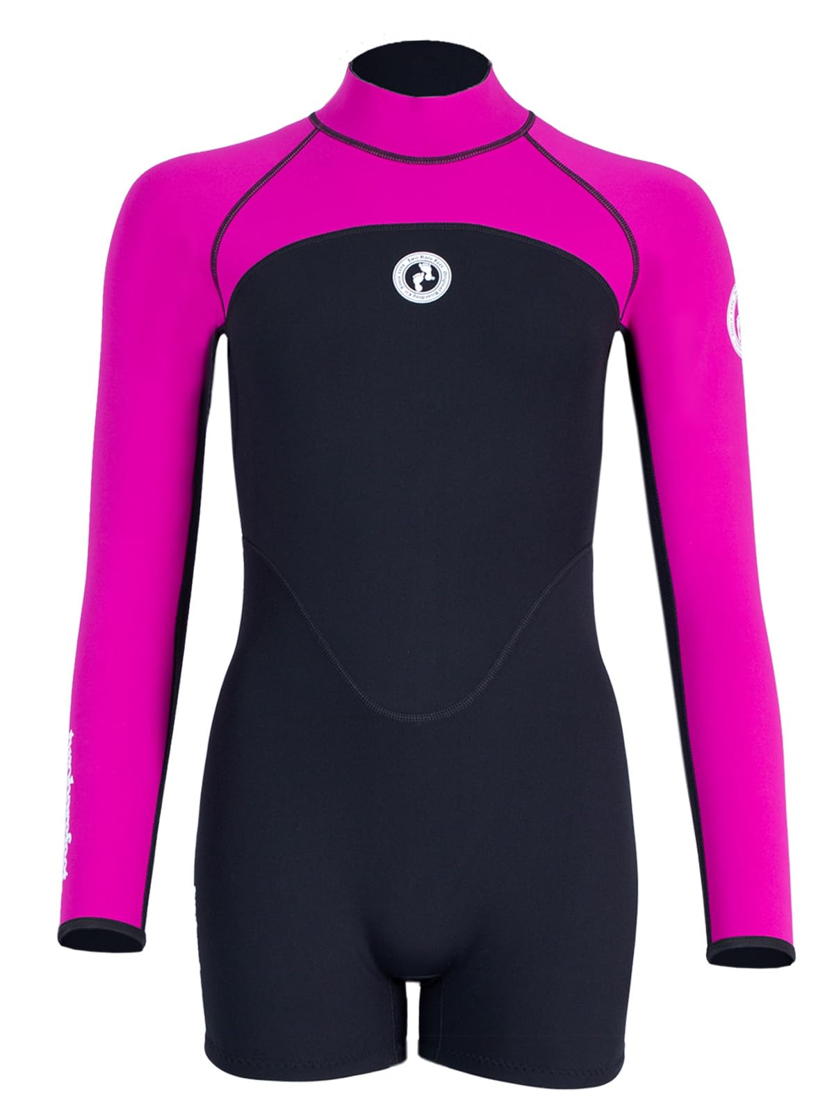 Two Bare Feet Women's Neoprene One-Piece Wetsuit – Premium Swim Suit for Surfing, Swimming, Scuba Diving & Water Sports, Flexible, Durable, Multiple Styles (Flare (Black/Raspberry), S) — image 1