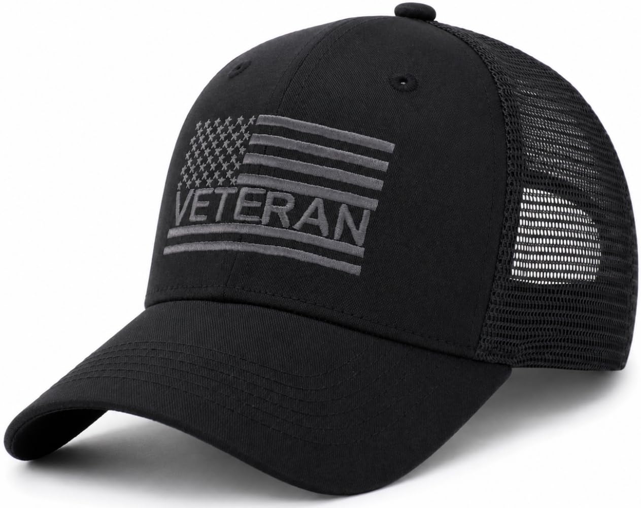 American Flag Trucker Cap, Regular &amp; XL-3XL, Big Head Snapback Patriotic Baseball Hat (Up to Size 8)
