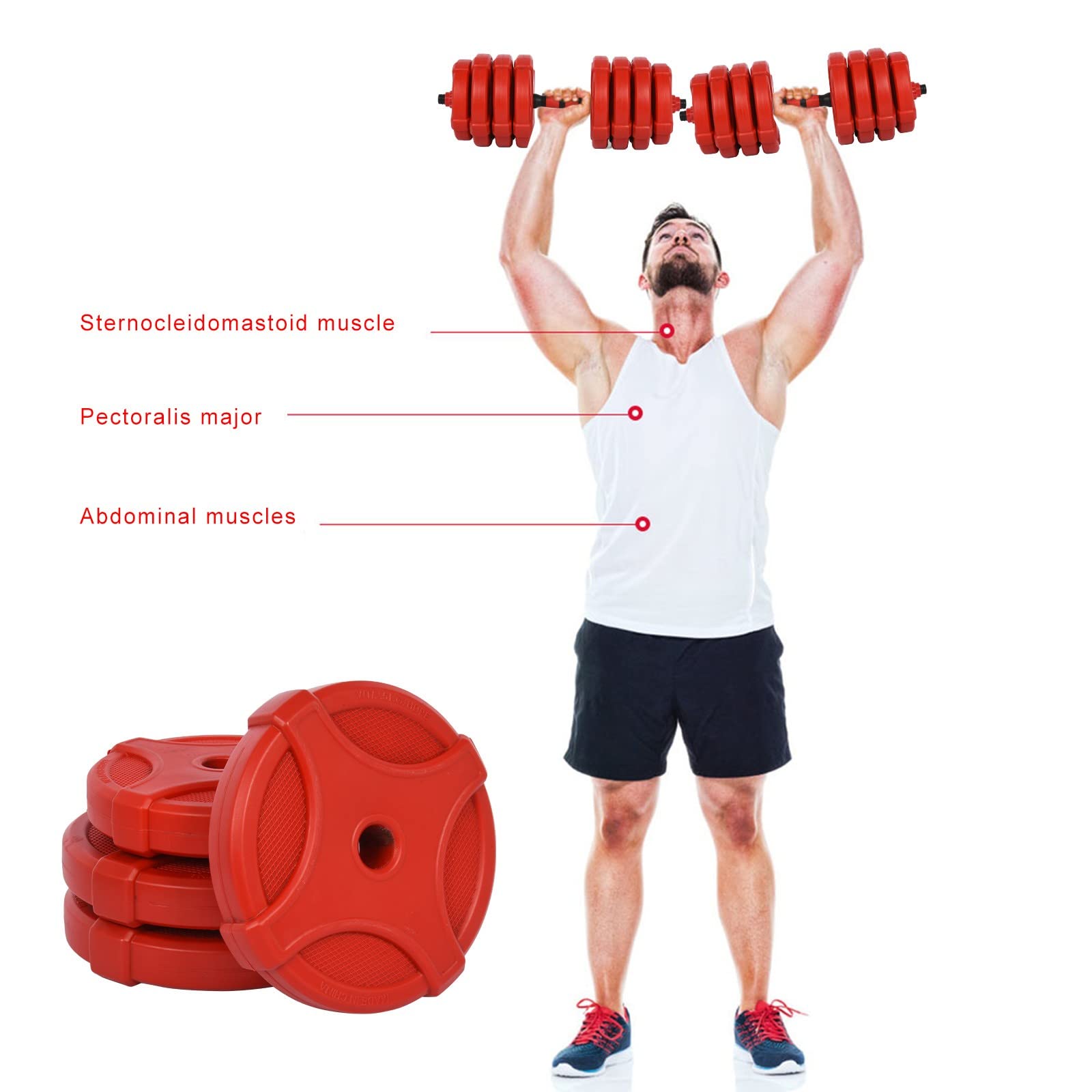Verstellbare Hanteln, Hanteln-Set mit Pleuel, 40 kg, 1090 Paar