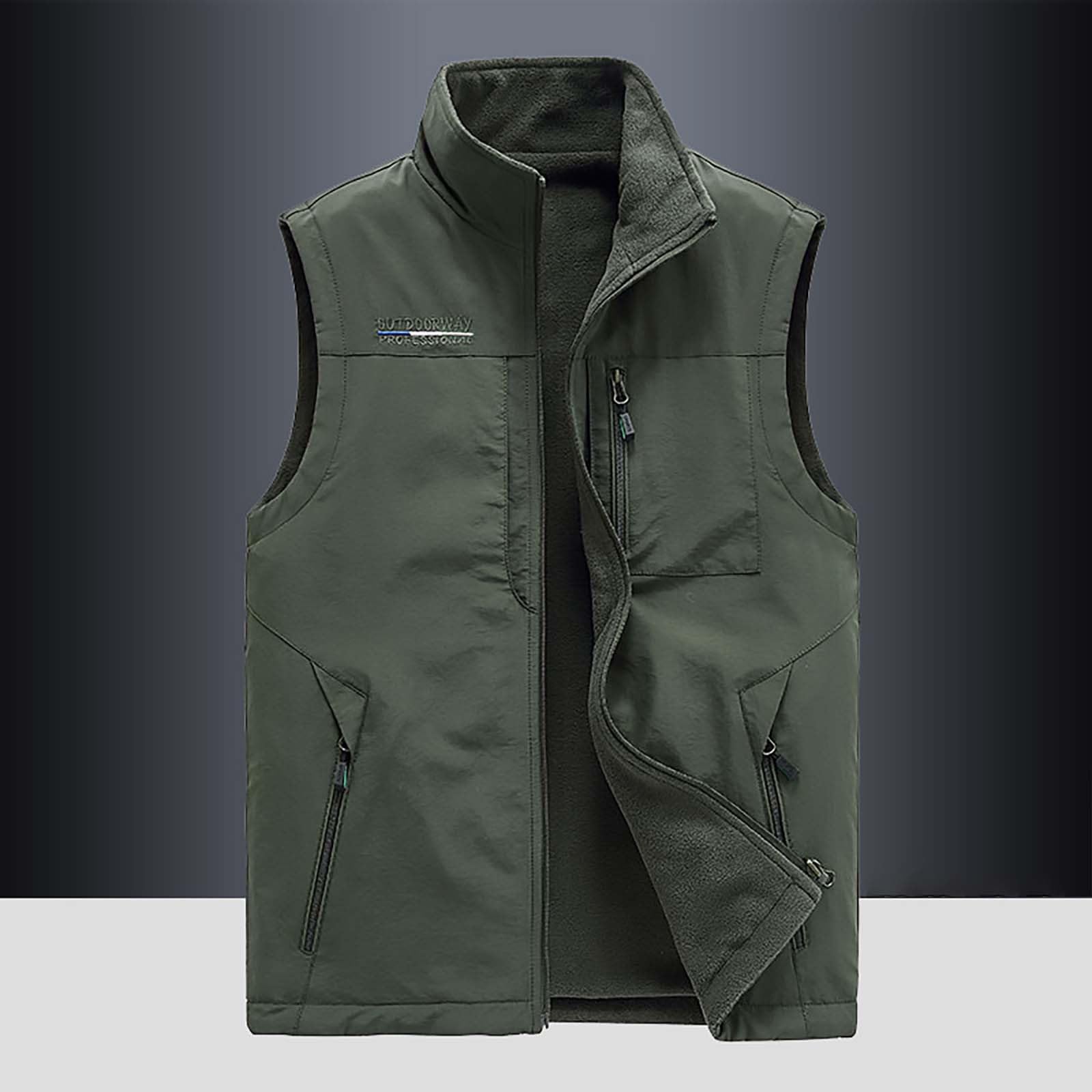 Gilet da uomo in pile per sport all'aria aperta - Gilet da uomo a doppia