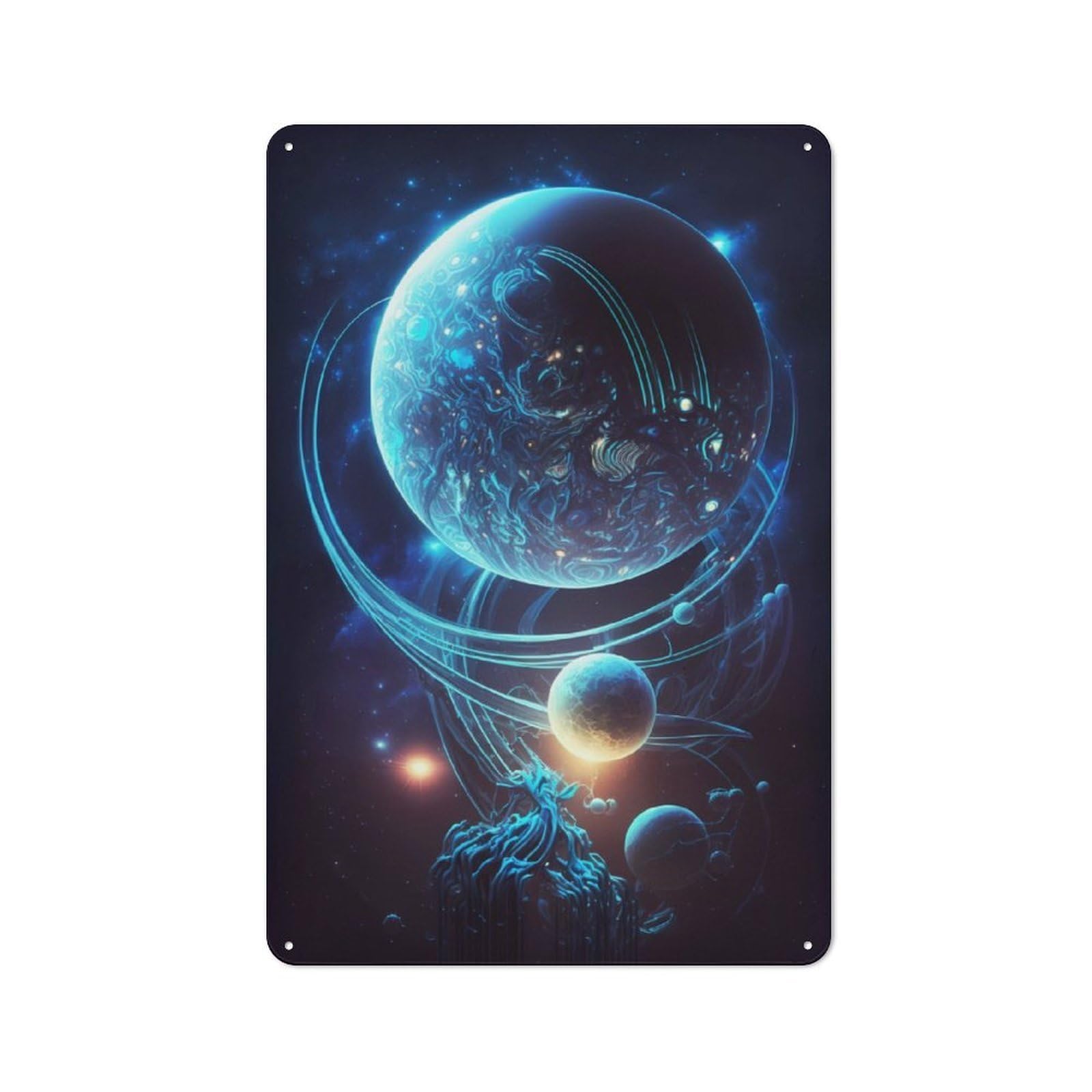 Junmoney Planet Of Alien Metal Wall Sign 30X20cm Featuring For Living Room Wall, For Metal Sign Collectors, For Garage And Workshop Walls