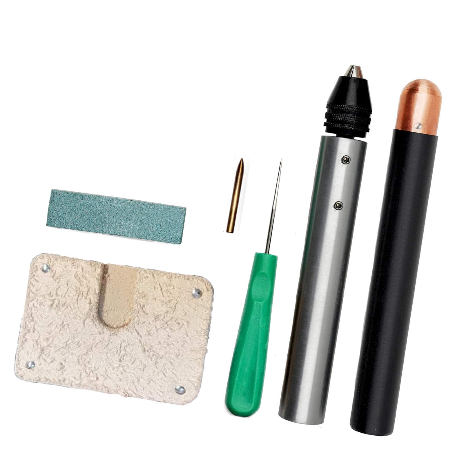 Kahdgss 6Pcs Stone Carving Tool Heavy Duty Copper Stainless Steel Stone Knapping Tool For Artists Hobbyists Working Knapping Set